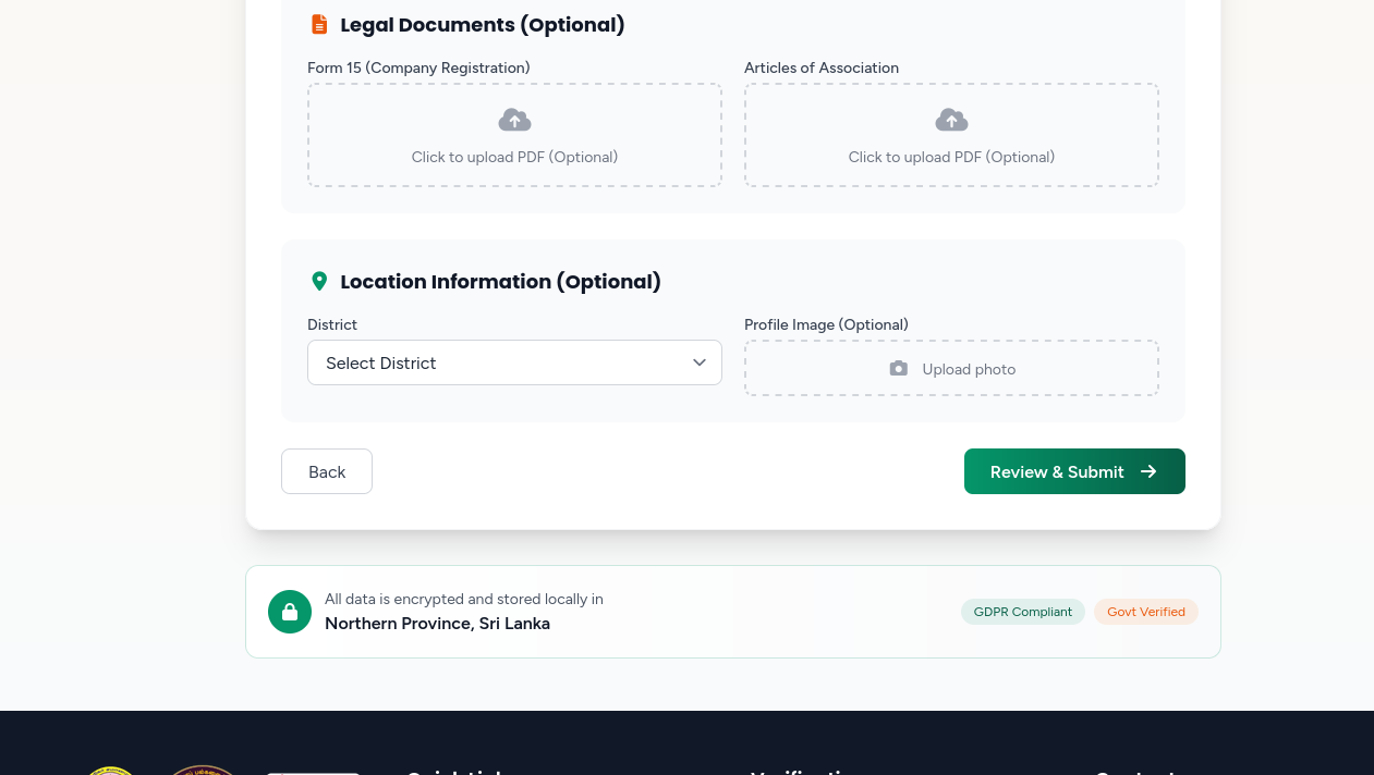 Company Registration Step 3 - Upload Documents